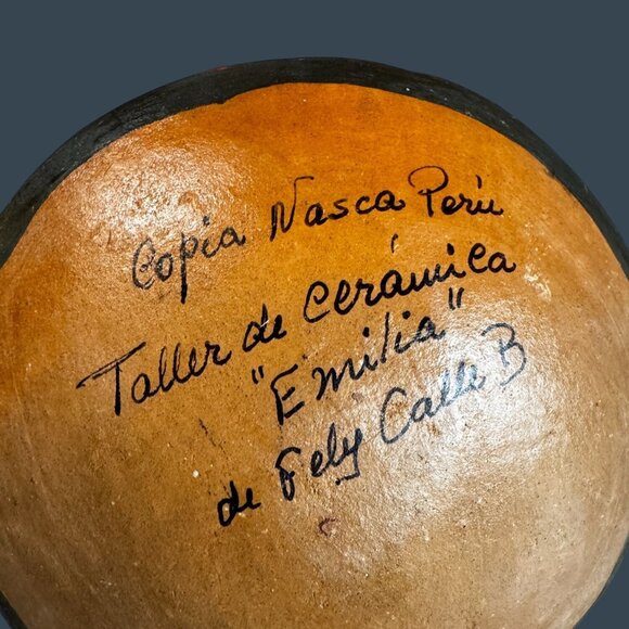 Peru Nazca Style Double Spout Bridge Vessel Fish & Serpent Design Fely Calle 5 1 - Picture 4 of 6